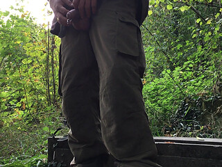 Solo hike Having a piss
