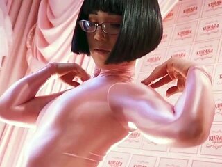 Nasty asian brunette teases and masturbates