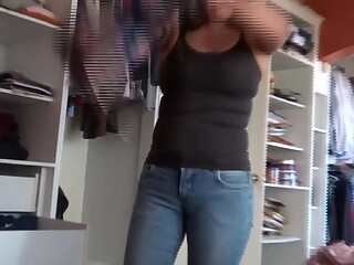 I dress in jeans so my stepson can cum twice in my ass, I love his big cock