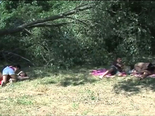 Outside picnic pussy fucking