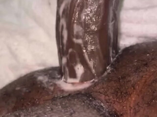 Black Bottom Creams and Rides Huge BBC Dildo