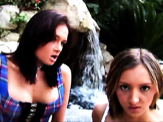 Hot girlfriends share and enjoy a hard cock in a wild threesome