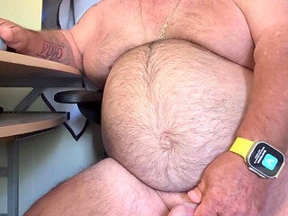 Mark Fletcher shooting a nice load in a condom..