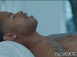 Black youngster rimmed and ass fucked by big cocked masseur