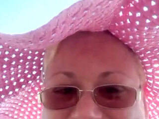 Webcam play, get naked and pee on the beach