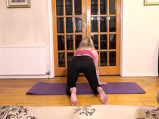 Busty Mature MILF Andrea Ann Does Yoga in Tight Leggings