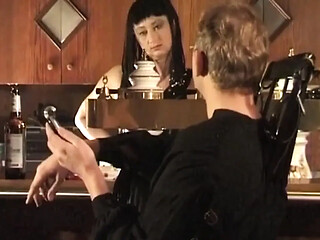 Mature MILF tied in latex gets teased by dominant man