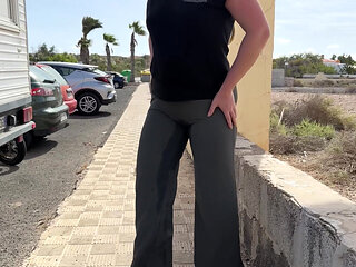 Girl Wetting Pants on the Street