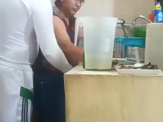 Maid Fucked by Her Boss, My Wife Almost Caught Us