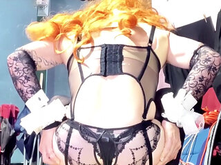 Cute TS Femboy Sexy Panties Dildo Assfucking Practice