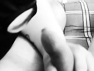 Submissive BBW gives sloppy blowjob to her small penis owner
