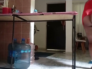Karmica MILF BBW Chubby Mexican in the Kitchen