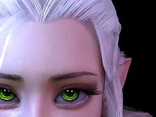 Forest Elf with Stunning Green Eyes Gives Blow Job in POV - 3D Porn