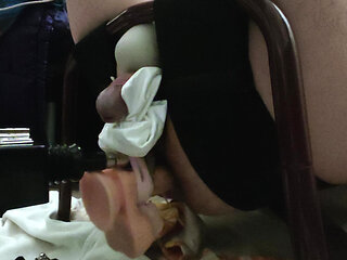 Anal training and sissygasm with fucking machine and wand