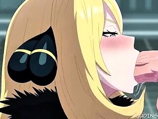 Cynthia serving the new champion