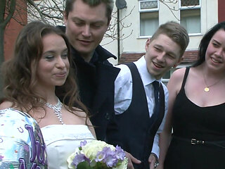 Cheating bride gets fucked hard