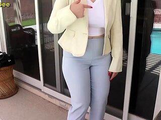 INEED2PEE IPOD Anastasia Rose lockedout wetting office outfit - Ineed2pee Ineedamommy