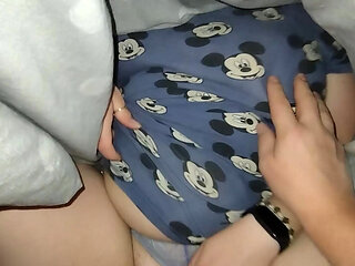 Playing with a wet pussy with panties on