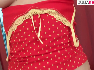 Hot cutie sucks two big cocks and gets pounded for a massive cumshot