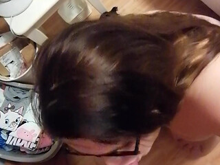 Glasses Teen Blowjob