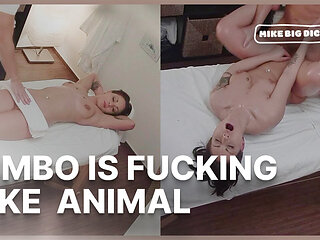 Brunette Bimbo Rides Cock Like a Fucking Slut