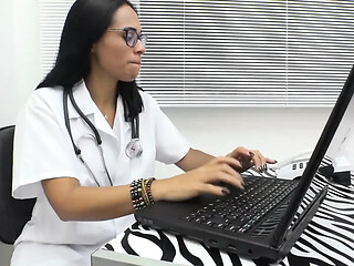 Hot Latina Doctor examines and licks asses in lesbian practice