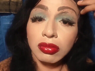 Transvestite on Camera Then Shows Their Butt.