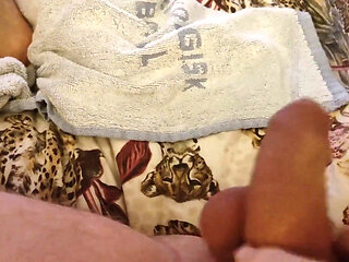 Lying in Bed and Playing with My Cock and Waiting for a Wet Hole to Put My Cock in