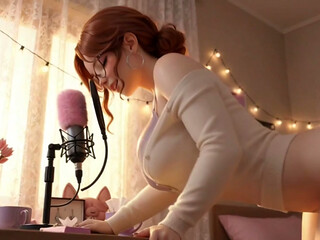 Sensual Lactation ASMR - Whispering Redhead Massages Her Heavy Milky Breasts