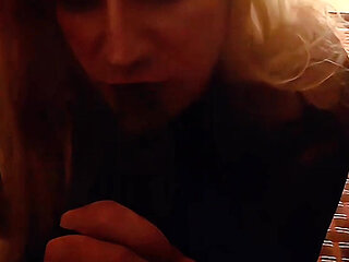 Tranny sucked black cock and riding her roommate