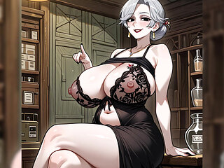 Grey Hair Hentai Style MILF