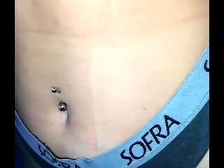 Exploring this sexy belly button with its piercing up close
