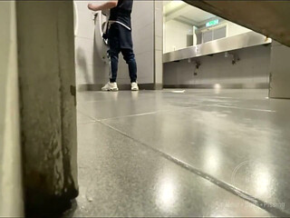 Homemade Roommates Mutual Dare Expose Your Ass While Peeing in Public Urinal