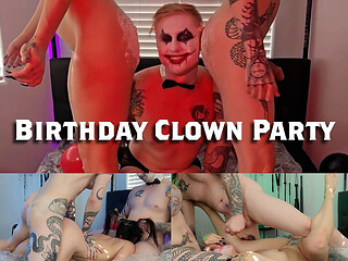 Clown Trans Birthday Threesome