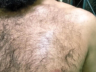 After the workout furry shows off before the shower