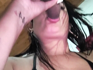 Hotwife gives great POV blowjob while getting fucked hard