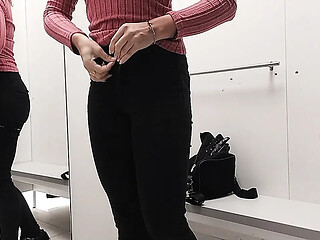 Fingering in the changing room
