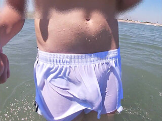 People on the Beach Freak Out When I Get Wet in Shorts