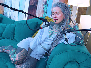 I talk about Y - YOU - ASMR podcast SFW talking goth skinny girl dreadlocks tattoo model inked girl