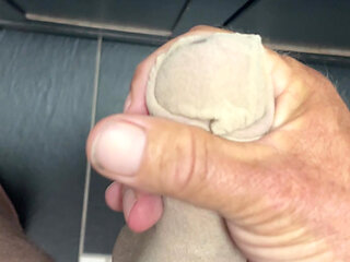 Nylon sock jerk off