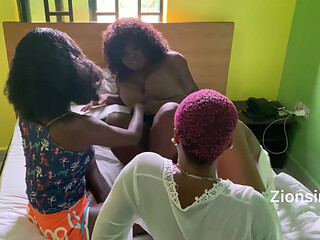 Sexy African lesbian moment of orgasm