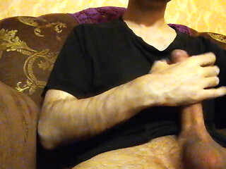 Horny Guy Jerking and Cumming. so Much Thick Cum