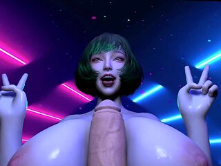 Hot Asian with Huge Boobs Give Titjob POV