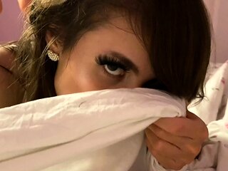 Lovely Amateur teen brunette masturbating outdoor