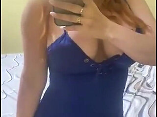 My Colombian Babe Teases Her Body in Front of the Mirror - Pussy & Tits Out