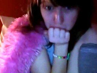 Cute curly brunette solo webcam masturbation