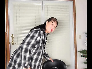 Hairy Latina MILF shows off big tits and ass while changing into nightie