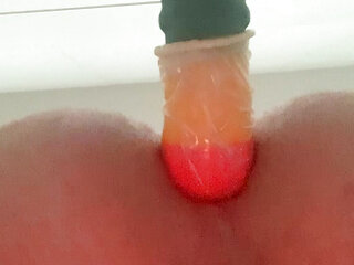 Teen boy first anal doggy dildo fuck