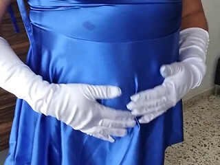 My New Blue Satin Dress, Fitted and Sexy
