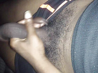 Daddy pulls out his massive big black cock And Started jerking it